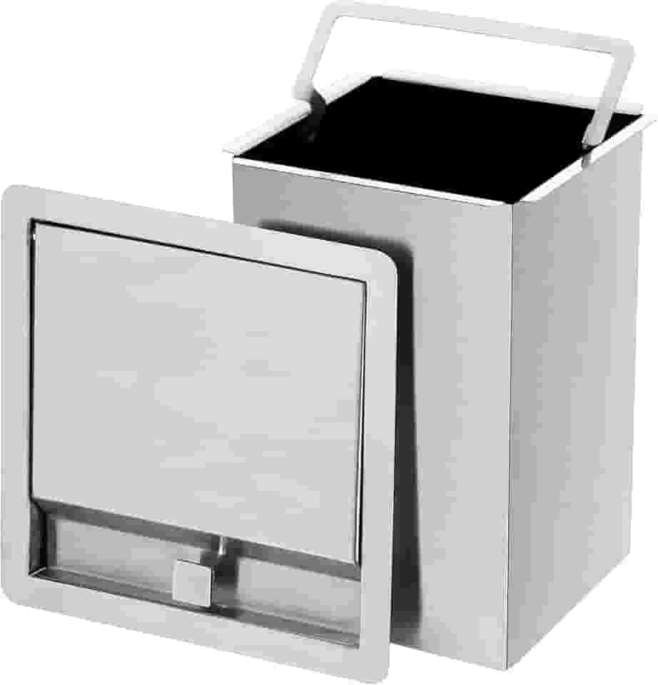 Lixeira Quadrada Pia Cozinha Embutir 7 L Inox 304 Escovado