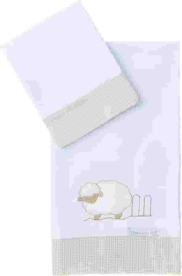 Minha Casa Baby LMB6055, Jogo De Lençol De Mini Berço Ovelha, 3 peças, Bege
