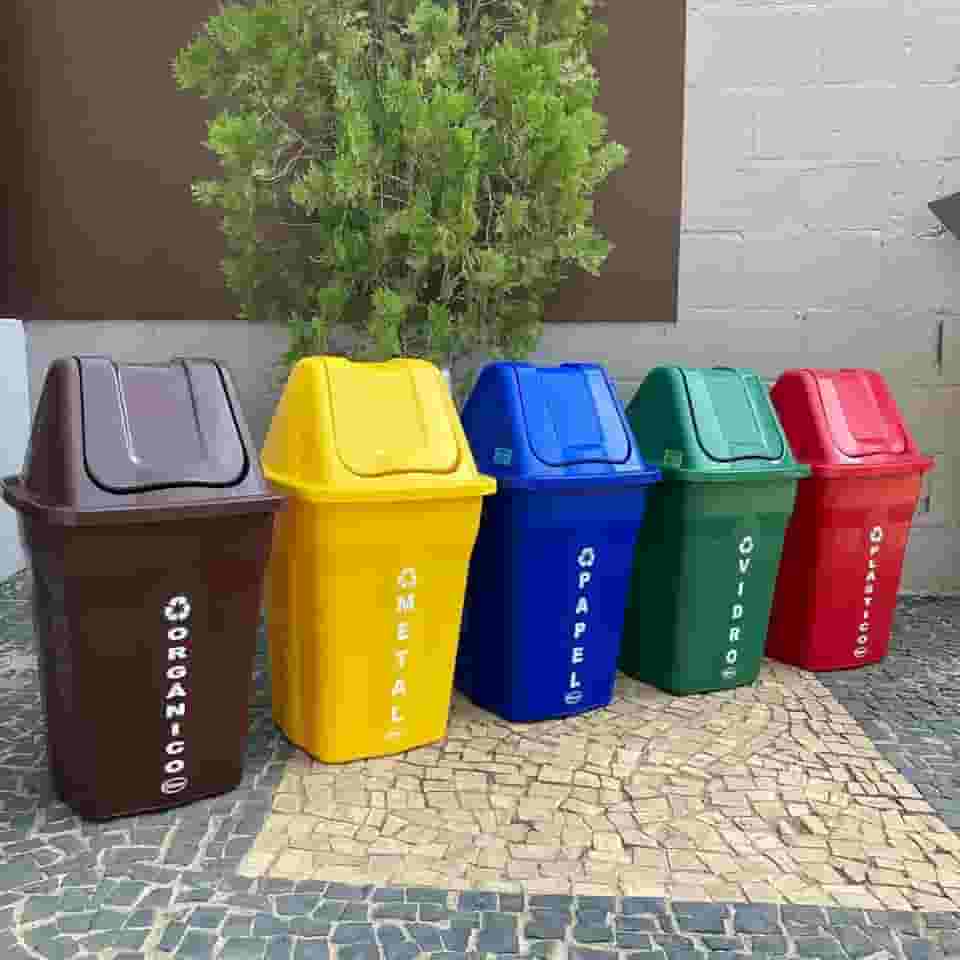 KIT CESTO BASCULANTE 5UN COLETA SELETIVA 60L SANTANA