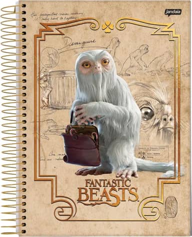 Caderno Espiral Univ CD 10 Matérias 160 Fls Animais Fantasticos Demiguise FSC - Jandaia