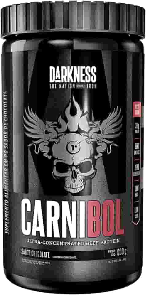 DARKNESS Carnibol Proteína Ultra Concentrada de Carne em Pó Sabor Chocolate - Complemento Proteico de Alto Rendimento - Ganho de Massa Muscular e Aumento de Força - Pote 900g