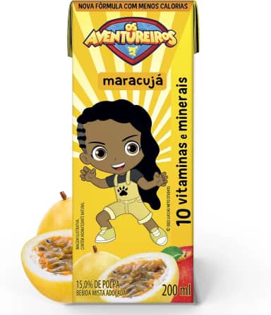 AVENTUREIROS - Néctar de Maracujá em Caixinha - Sem Ingredientes Artificiais, Sem Glúten - Contém 10 Vitaminas e Minerais, Ingredientes Naturais - Vegano - 200ml