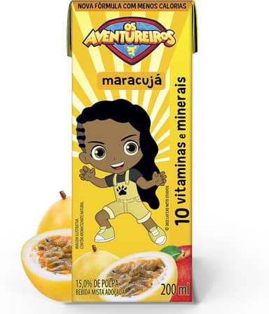 AVENTUREIROS - Néctar de Maracujá em Caixinha - Sem Ingredientes Artificiais, Sem Glúten - Contém 10 Vitaminas e Minerais, Ingredientes Naturais - Vegano - 200ml