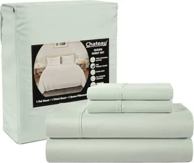 Jogo de lençol casal de 400 fios, 100% algodão egípcio cetim trançado profundo conjunto de lençol completo e fronha cabe até 43 cm, roupa de cama luxuosa macia e respirável, lençóis de algodão