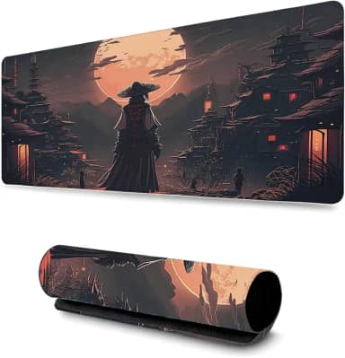 Mouse Pad Gamer Profissional Confortável Antiderrapante Escritório e Games 90x40cm Diversas Estampas Samurais (Samurai | 9)