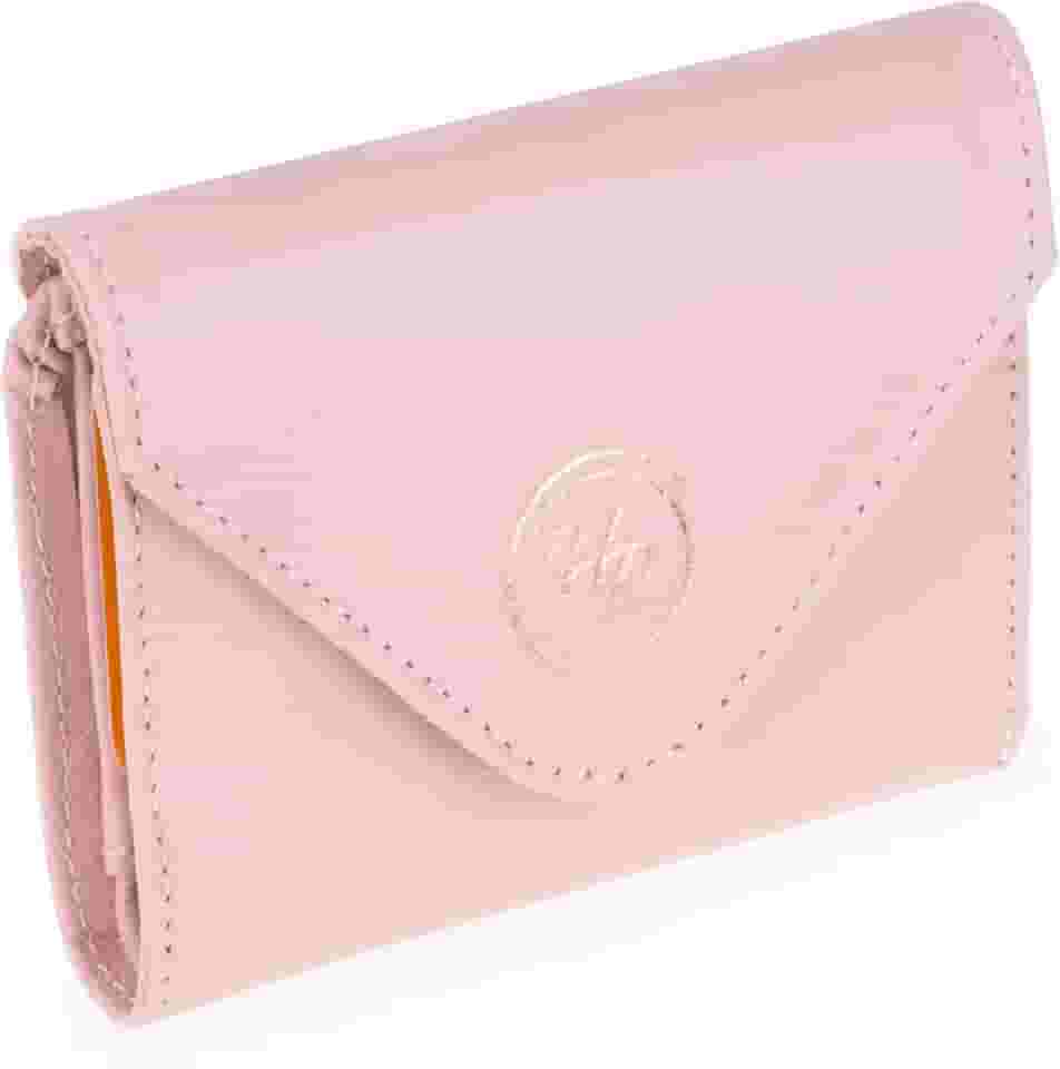 Porta Cartão Carteira Feminina couro Legítimo Slim para Cnh e Cartões C/fecho de imã (rosê)