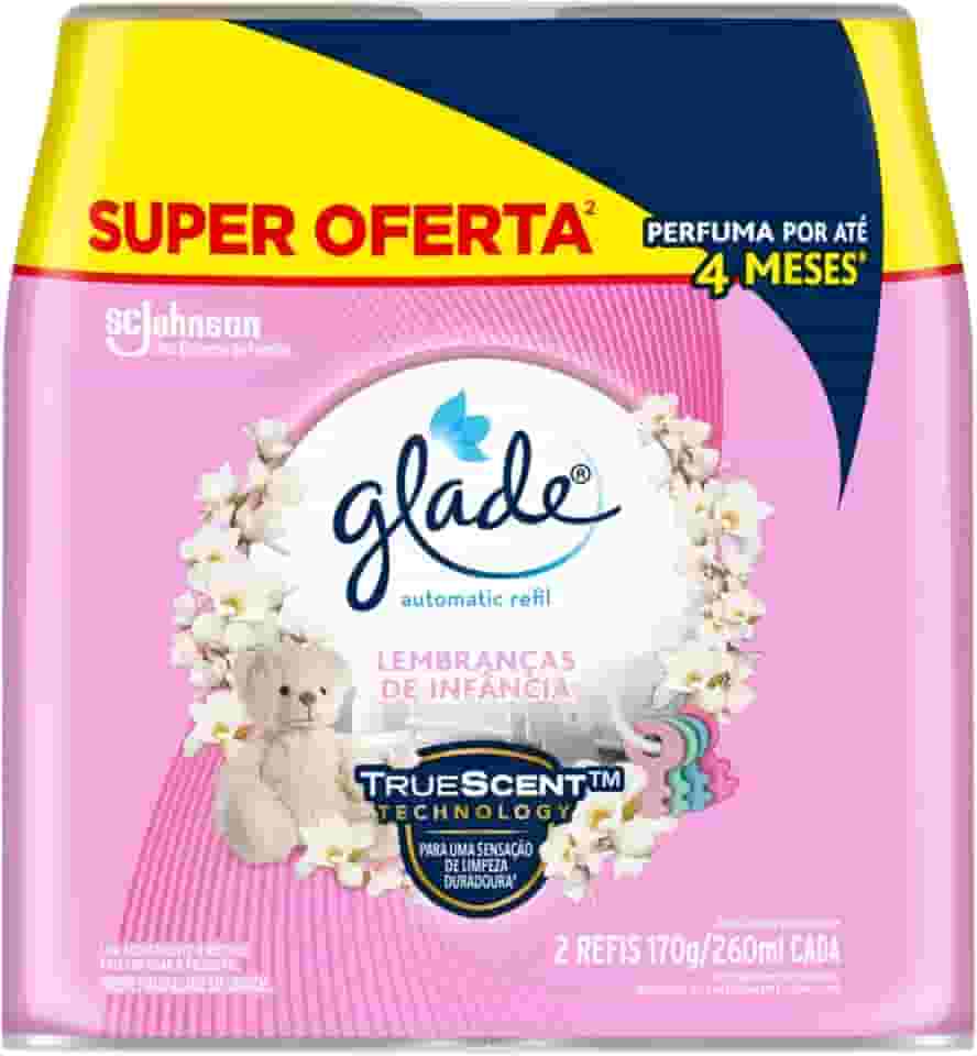 Glade Aromatizador de Ambiente Automático, Lembranças de Infância, 2 Refis de 260ml Cada