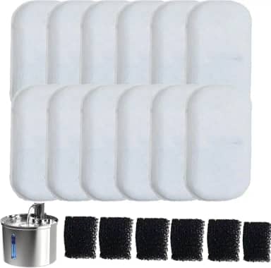 Filtros de reposição para bebedouros de cães e gatos, alimentadores de aço inoxidável para bebedouros de animais de estimação Filtro de carvão ativado substituído (12)