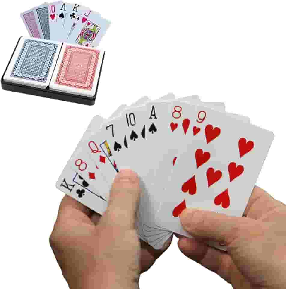 Kit 2 Jogos de Baralho 100% Plástico Impermeável Resistente e Lavável