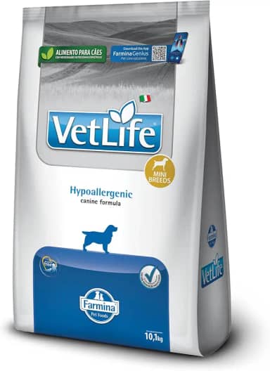 Vet Life Hypoallergenic para Cães Adultos de Raças Mini e Pequenas 10,1Kg