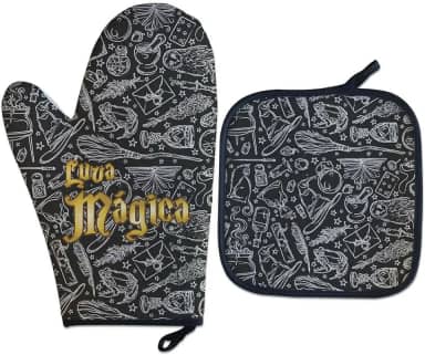 Luva Térmica Para forno Magica Presente Criativo Geek cor:Preto