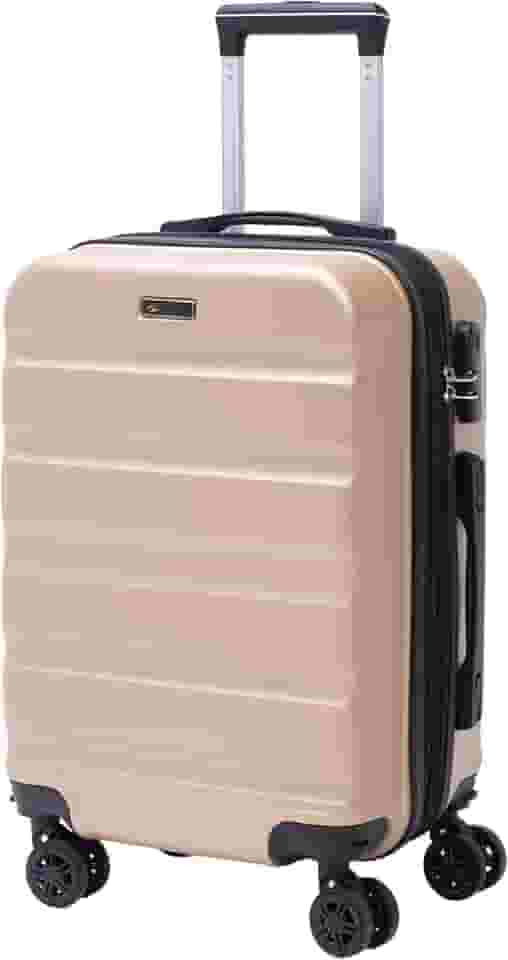 Mala de Viagem Expansível para bordo World Onboard Fibra Rígida ABS com Rodas duplas que giram 360° e cadeado embutido (Dourado)