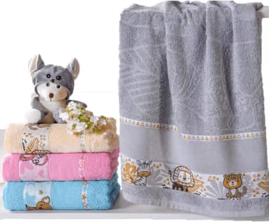 Toalha De Banho Bebe Infantil Menina Menino 100% Algodão Masculino Grande Personagem Praia Carinho Ponto Cruz Para Bordar (Cinza, Banho)