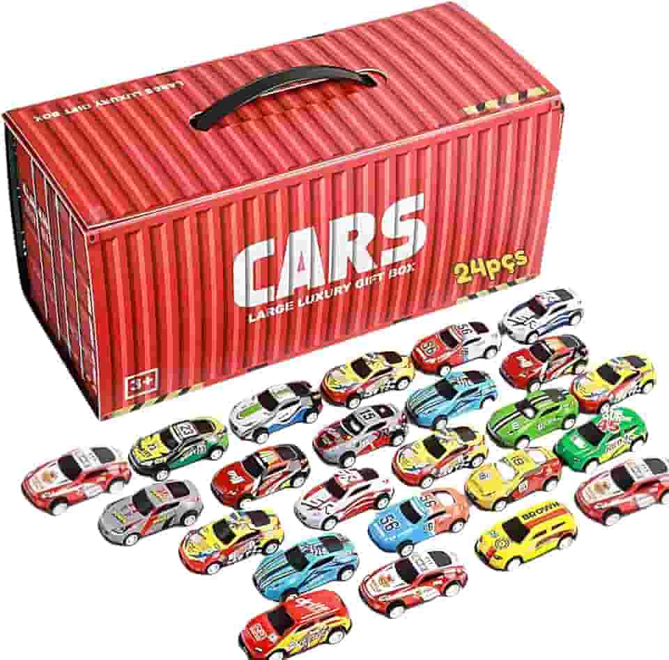 Kit Carrinhos Fricção Kidino Container 24 pçs com Pista Transformável Brinquedo Educativo Infantil