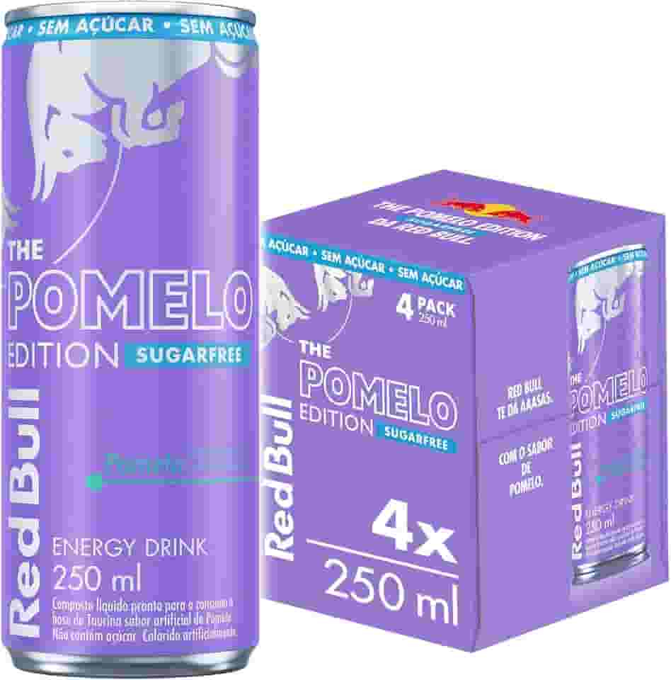 Pack de 4 Latas Red Bull Energético, Pomelo Edition, Sem Açúcar, 250ml