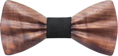 Gravata borboleta de madeira masculina, ajustável de madeira com gancho, formatura de trabalho de festa de negócios de casamento, 12 x 5,3 cm