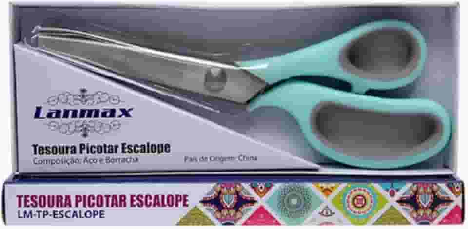 Tesoura de Picotar Escalope Corte Arredondado Profissional - 9' Polegadas Proporciona Cortes Perfeitos Em Tecidos E Materiais Diversos, Aliando Resistência