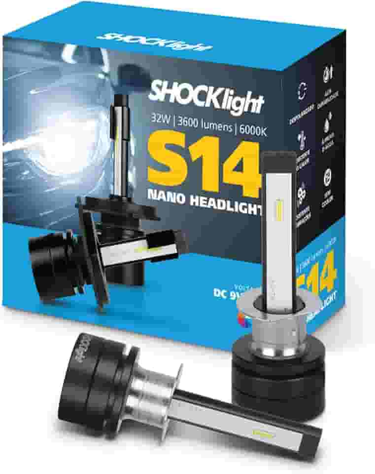 Par de Lâmpadas Automotivas Headlight S14 Nano H3 6000K 12V 3600LM Shocklight - SLL-140003