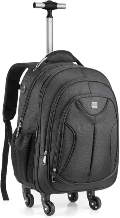 Genérico Mochila Rodinha Carrinho 360° Executiva Notebook Reforçada 360 Graus Preta M