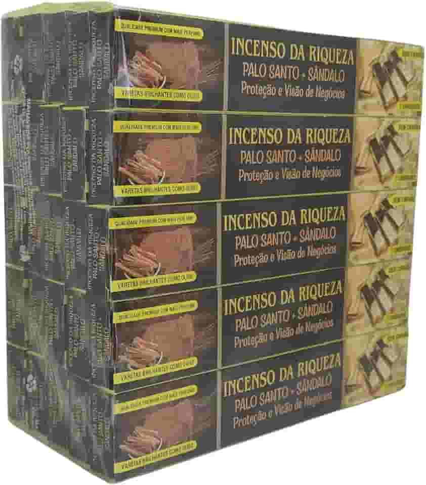 Incenso da Riqueza Palo Santo Com Sândalo - Proteção e Visão de Negócios 3cxs.7v