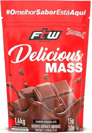 Massa Ganho de Peso Hipercalórico Delicious Mass 1.4KG - FTW (Chocolate)