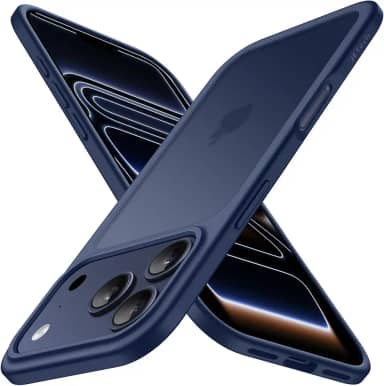 JETech Capa Fosca para iPhone 17 Pro Max 6,9 Polegadas, Proteção Contra Quedas de Nível Militar, Case Minimalista com Parte Traseira Translúcida Matte, Anti-Impressão Digital (Azul Escuro)