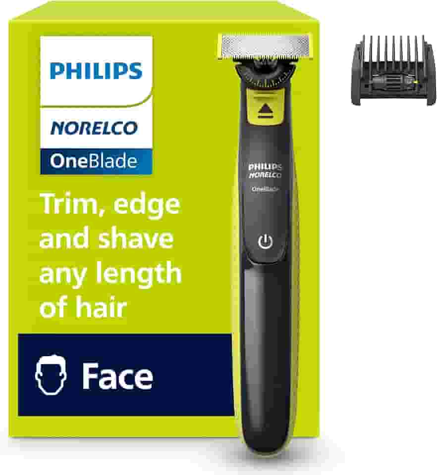 Philips Norelco OneBlade 360 Face Hybrid Aparador e máquina de barbear, embalagem sem frustrações, QP2724/90