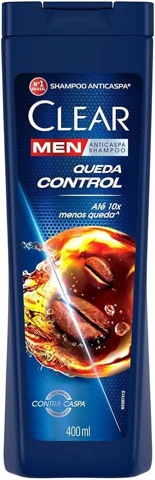 Clear Shampoo Anticaspa Men Queda Control Frasco 400Ml Branco