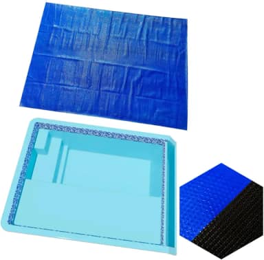 Capa Lona Térmica Para Piscina Nassau Splash Igui 4 X 3m 300 Micras Preta E Azul