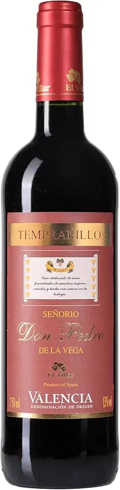 Señorio Don Pedro, Vinho tinto, Tempranillo e Merlot, Tempranillo, Espanhol, El Villar, 750ml