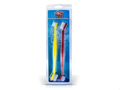 Kit Bucal 2 escovas cabo longo para escovar os dentes de Cães e Gato, Anti-tártaro