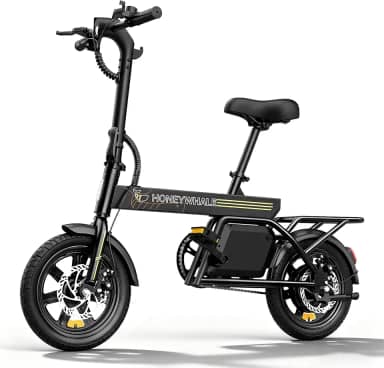 HONEYWHALE B20 Bicicleta Elétrica, 440W-35KM-25KM/H-120KG, Scooter Motor-Adulto-Bike-Autonomia-Velocidade Máxima-Carga-Honey Whale-Fat-Dobravel, 14 Aro, Freios a Disco Dianteiros e Traseiros