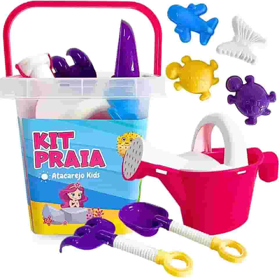 Kit Praia Infantil com Baldinho Regador Rastelo Sereia Menina
