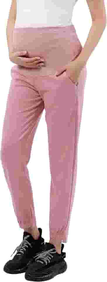 Calça feminina para gestantes confortável palazzo macia, elástica, calça para grávidas