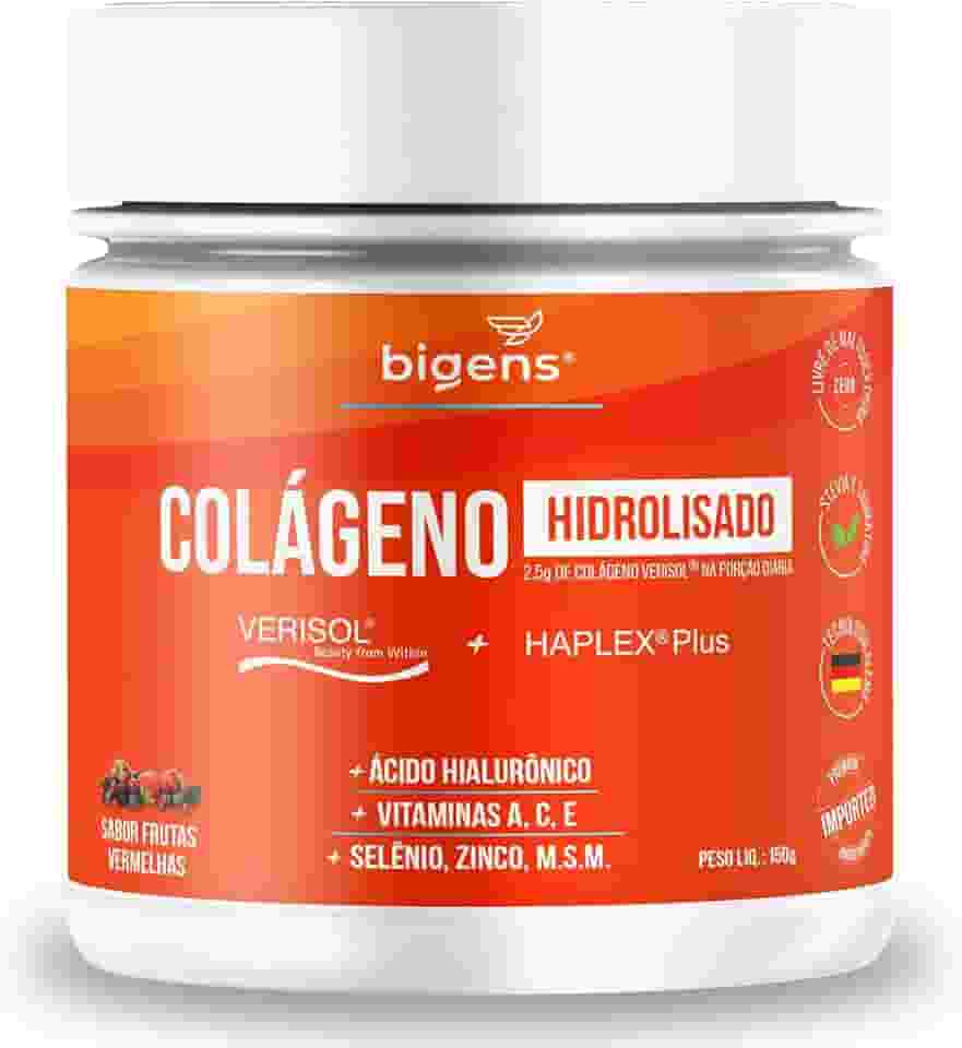 Colágeno Hidrolisado Verisol + Haplex Plus com Ácido Hialurônico e Vitaminas A, C, E, Selênio, 150 g em Pó, Bigens (Unidade)