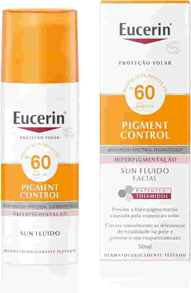 EUCERIN Protetor Solar Facial Antimanchas FPS 60 50ml, Pigment Control, Clareador, Proteção UVA, UVB e Luz Visível, Thiamidol
