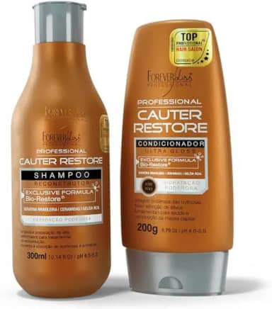 Kit Shampoo + Condicionador Cauter Restore Cauterização Capilar Profissional para Cabelos Danificados - FOREVER LISS