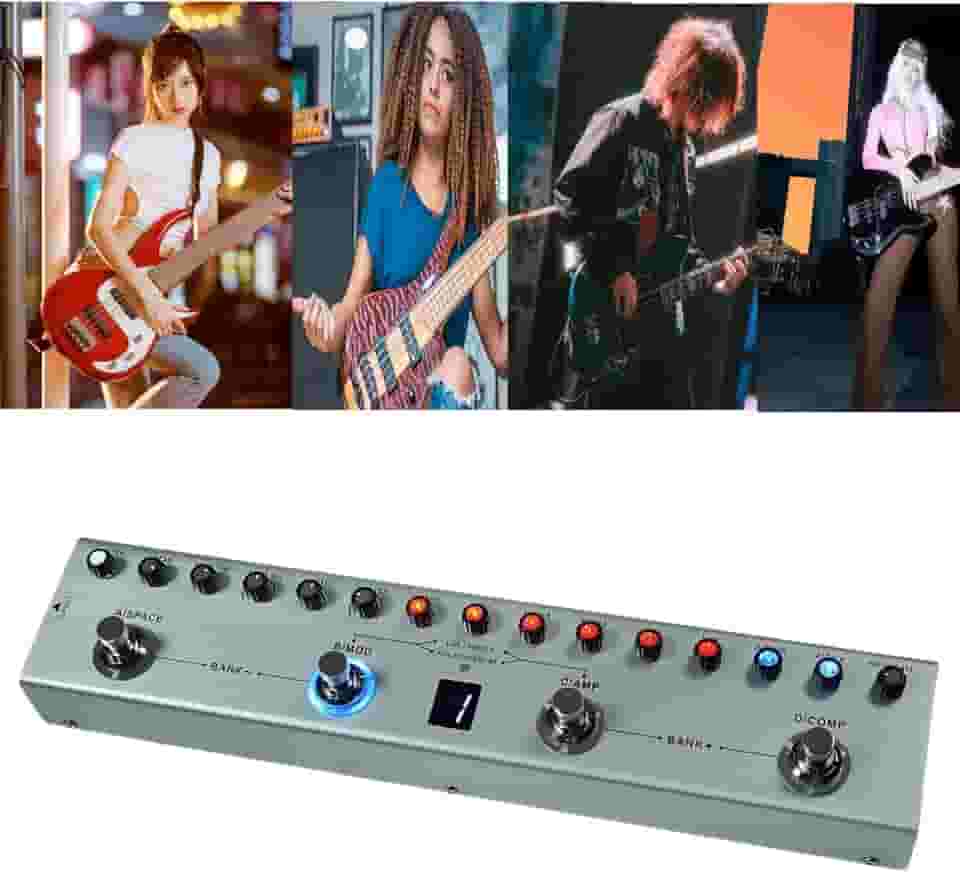 M-VAVE Cuvave cube baby efetor de baixo/bass,Tank-B pedal de multiefeito recarregável 36 predefinições 9 slots de pré-amplificador 8 slots de gabinete IR 3 efeitos de modulação/atraso/reverberação