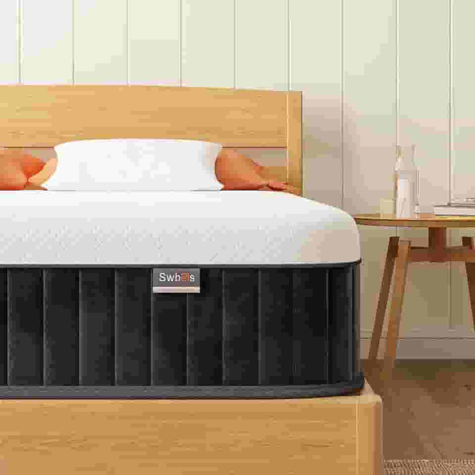 Colchão Queen firme, espuma viscoelástica de gel de resfriamento de 25 cm e híbrido de mola de bolso, sensação firme, colchões queen size, certificado CertiPUR-US, sem fibra de vidro