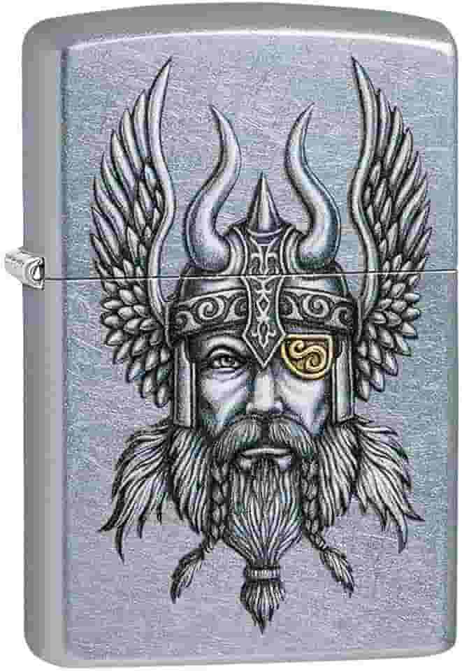 Zippo Isqueiro Viking Warrior Design Street Cromado, tamanho único (29871)