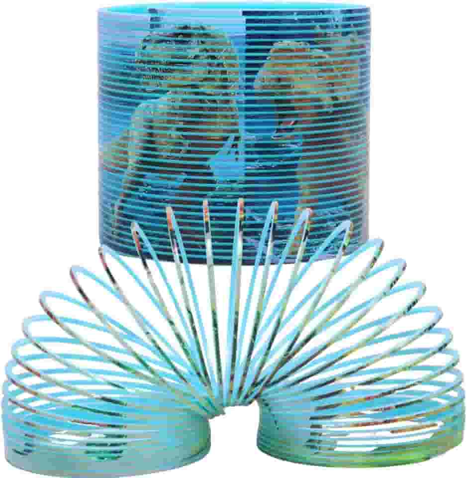 Brinquedo Mola Maluca Dinossauro Rex Grande Azul Claro - Castela