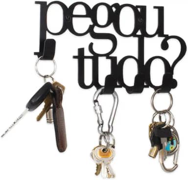 Porta Chaves Parede Decorativo, Gancho, Suporte de Chaves, Pegou Tudo, preto - GEGUTON