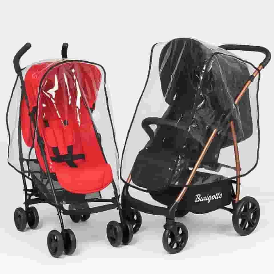 Capa de Chuva para Carrinho Bebê Protetora Vento Poeira Sereno Carrinho Bebê Universal Plástico Acabamento Reforçado Fechamento Botão