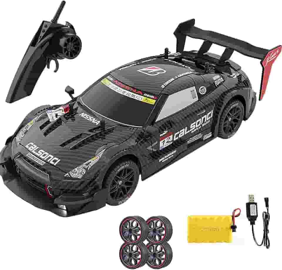 Carro de Drift com Controle Remoto, Carro de Corrida RC em Escala 1/14, Carro RC de Drift de Alta Velocidade 2.4G 4WD, Acelerador Proporcional 30KM/H com Pneus de Drift Substituíveis