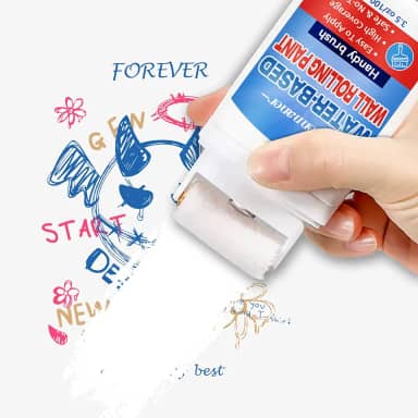 Tinta branca para parede, kit de rolo de pintura para pintura de parede plana e branca