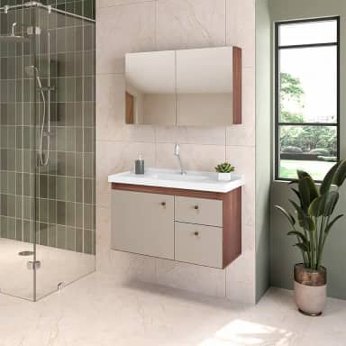 Gabinete Para Banheiro Com Cuba Pia Espelheira Armário Completo