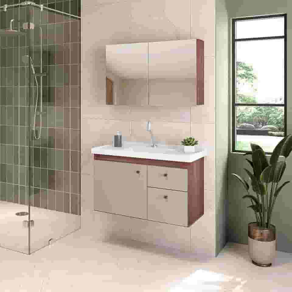 Gabinete Para Banheiro Com Cuba Pia Espelheira Armário Completo