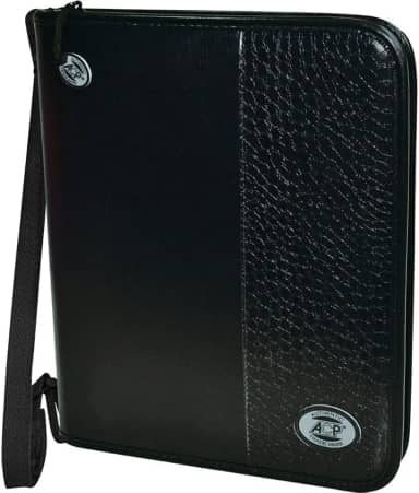 Fichário com Zipper e Alça, Completo, Croco Black, ACP