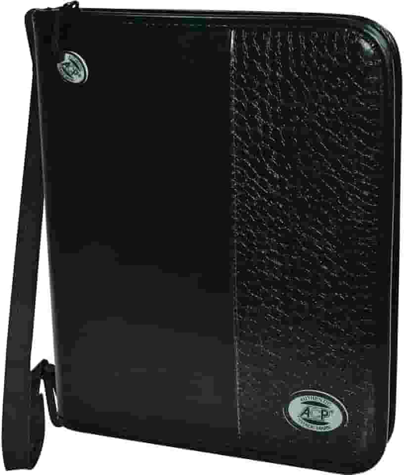 Fichário com Zipper e Alça, Completo, Croco Black, ACP