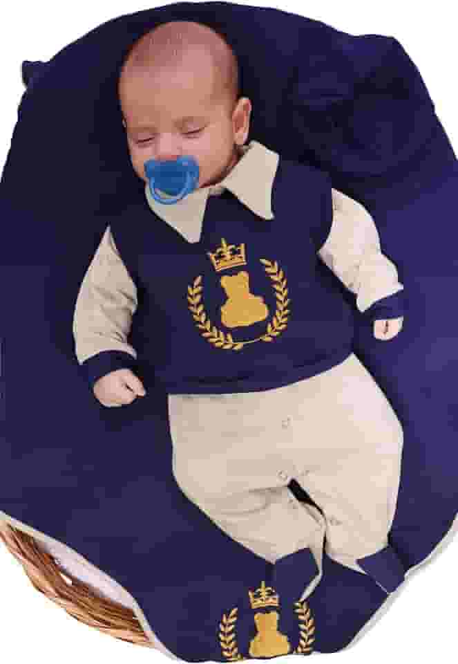 Saída Maternidade Menino 04 Peças Elegance Colete Roupas de Bebê